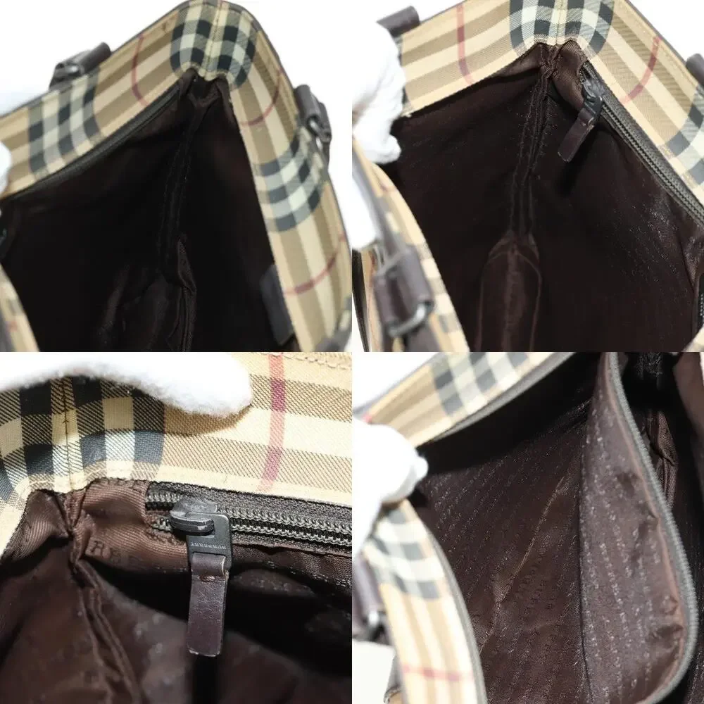 Burberry Nova Check Coated Canvas Tote Beige